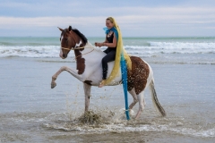 Talia-and-her-mare-at-the-beach-